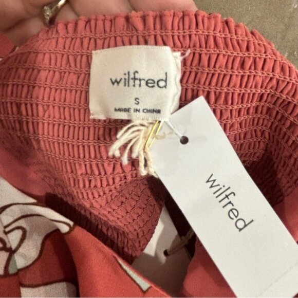 ARITZIA  WILFRED Grace Blush Floral Flowy Boho Long Sleeve Crop Top Size S New - Picture 15 of 15